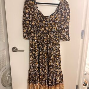 One Pretty Time Floral Square Neck Dress – Size Medium